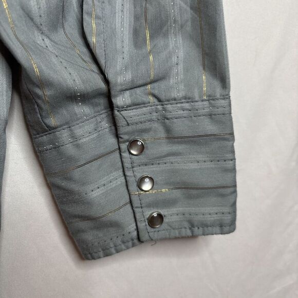 Ranch and Town by Panhandle Slim Western Shirt Stripe Pearl Snap Size 16 1/2 34 - Picture 11 of 12